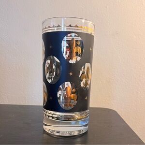 MCM fleur De lis print glass